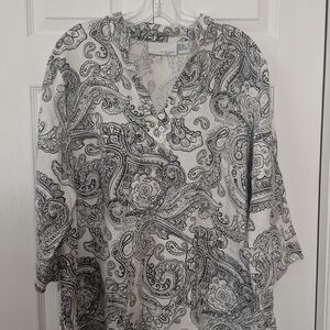 Lucy & Laurel Monochrome Paisley Blouse